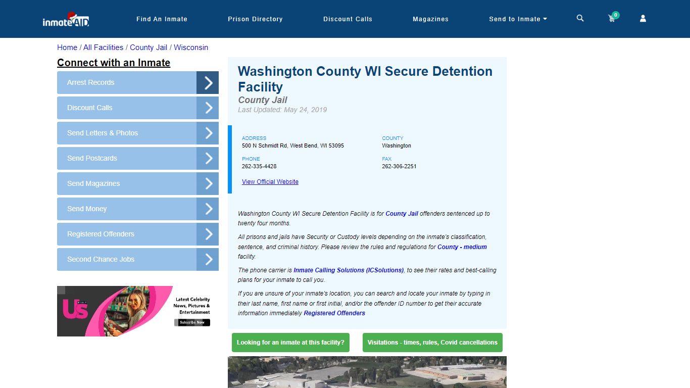Washington County WI Secure Detention Facility - Inmate Locator - West ...